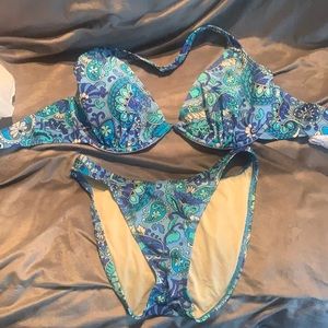 Blue paisley bikini
